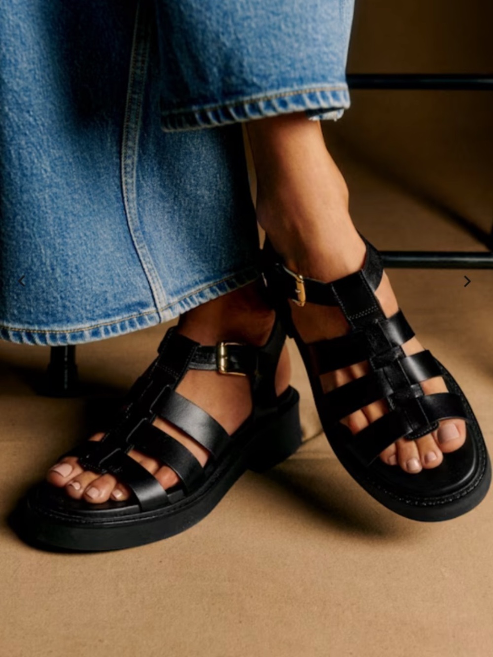 EUC Sézane Low Ally Sandals black 38 - Picture 2 of 7